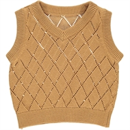 Weste Knit Pullover Baby, Müsli, Cinnamon, 68 cm