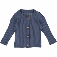 Knit Rib Cardigan Baby, Müsli, Indigo