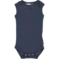 Woolly Sleeveless body, Müsli, Night Blue