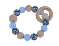Baby Rassel Silikonperlen, Magni, Blau