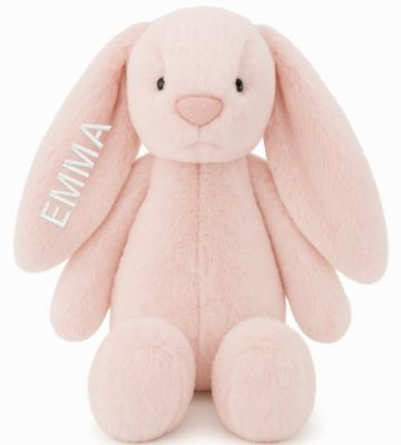 Kuscheltier mit Namen, Hase, Tinka Baby, Hellrosa, 1 Ohr Bestickung