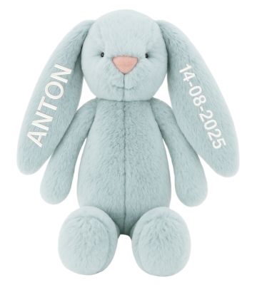 Kuscheltier mit Namen Hase, Tinka Baby, Rosa, 2 Ohren Bestickung