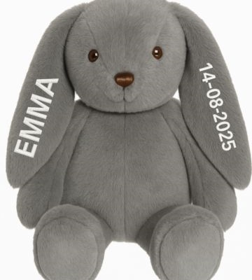 Plüschtier Svea mit Namen, Teddykompaniet, Grau, 2 Ohren