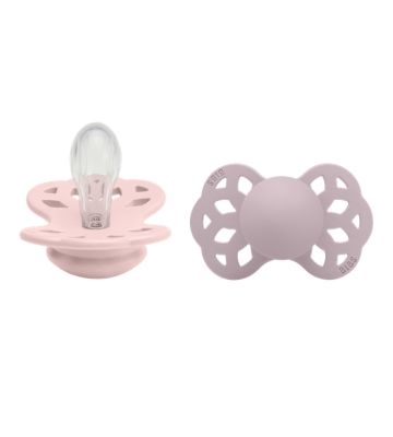 BIBS Infinity Schnuller, Gr. 1 – 2er-Pack, Blossom / Dusky Lilac