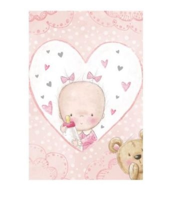 Mini-Glückwunschkarte – Herz, Rosa