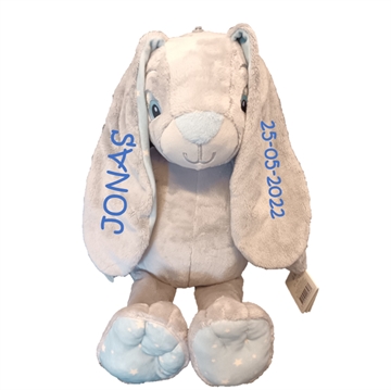 Kuscheltier Hase My Newborn Star mit Namen, Groß, My Teddy, Hellblau, 2 Ohren Bestickung