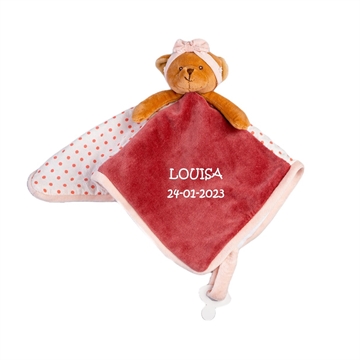 Schmusetuch Happy Meli Baby Rug mit Namen, Bukowski, Mauve, 21062, 2 Zeilen