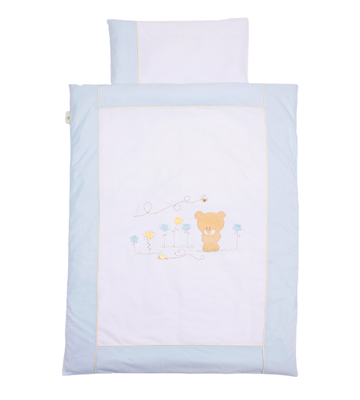 Babybettwäsche Honeybear Blau, 80/80 cm