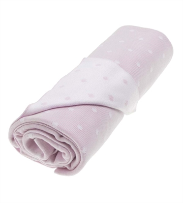 Babydecke gepunktet, Vinter & Bloom, rosa-weiß, 100/80 cm