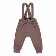 Waffle Rib Suspender Pants, Müsli by Green Cotton, Brown Sugar, 56 cm