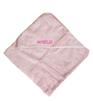 Kapuzenbadetuch, rosa, Badetuch, Handtuch, Bestickung, Namen