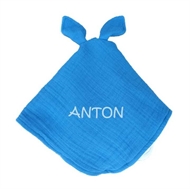 Schmusetuch Kangaroo Bibs mit Namen, 40 x 40 cm, Cornflower / Baby Blue