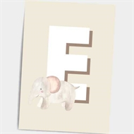 Buchstabenposter, elephant, Babysutten.de, Baby, Kinderzimmer, dekorativ, Karte