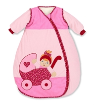 Babyschlafsack mit Namen, Sterntaler, Püppchen Emma, 60 cm, rosa/rot
