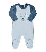 Set: Strampler Bär und Body, Fixoni Infinity Organic, Light Blue (2tlg.)