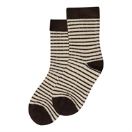 MiniPop® Bamboo Socks Thin Stripe, Coffee/Offwhite, Leckere weiche Bambussocken