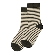 MiniPop® Bamboo Socks Thin Stripe, Olive Green/Offwhite
