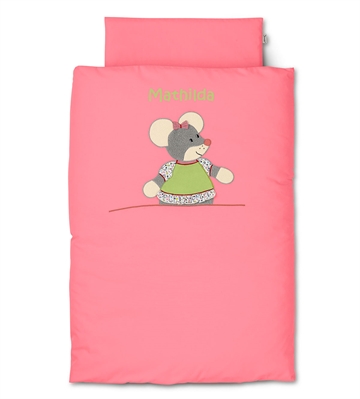 Babybettwäsche mit Namen, Sterntaler, Maus Mathilda, 80/80 cm