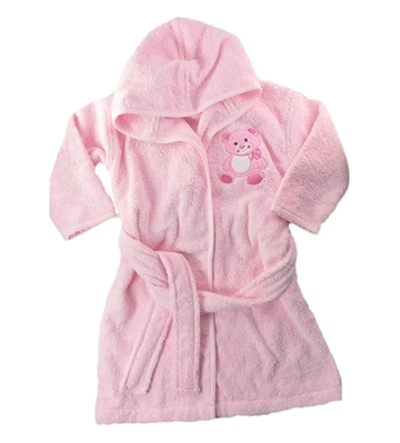 Bademantel aus Frottee, Teddy rosa