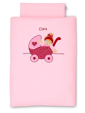Babybettwäsche mit Namen, Sterntaler, Püppchen Emma, 80/80 cm