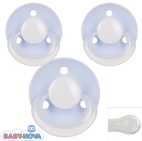 Baby Nova Schnuller mit Namen, Rund, Silikon, hellblau (3er Pack)