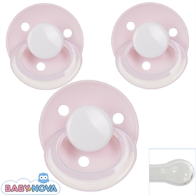 Baby Nova Schnuller mit Namen, Rund, Silikon, rosa (3er Pack)