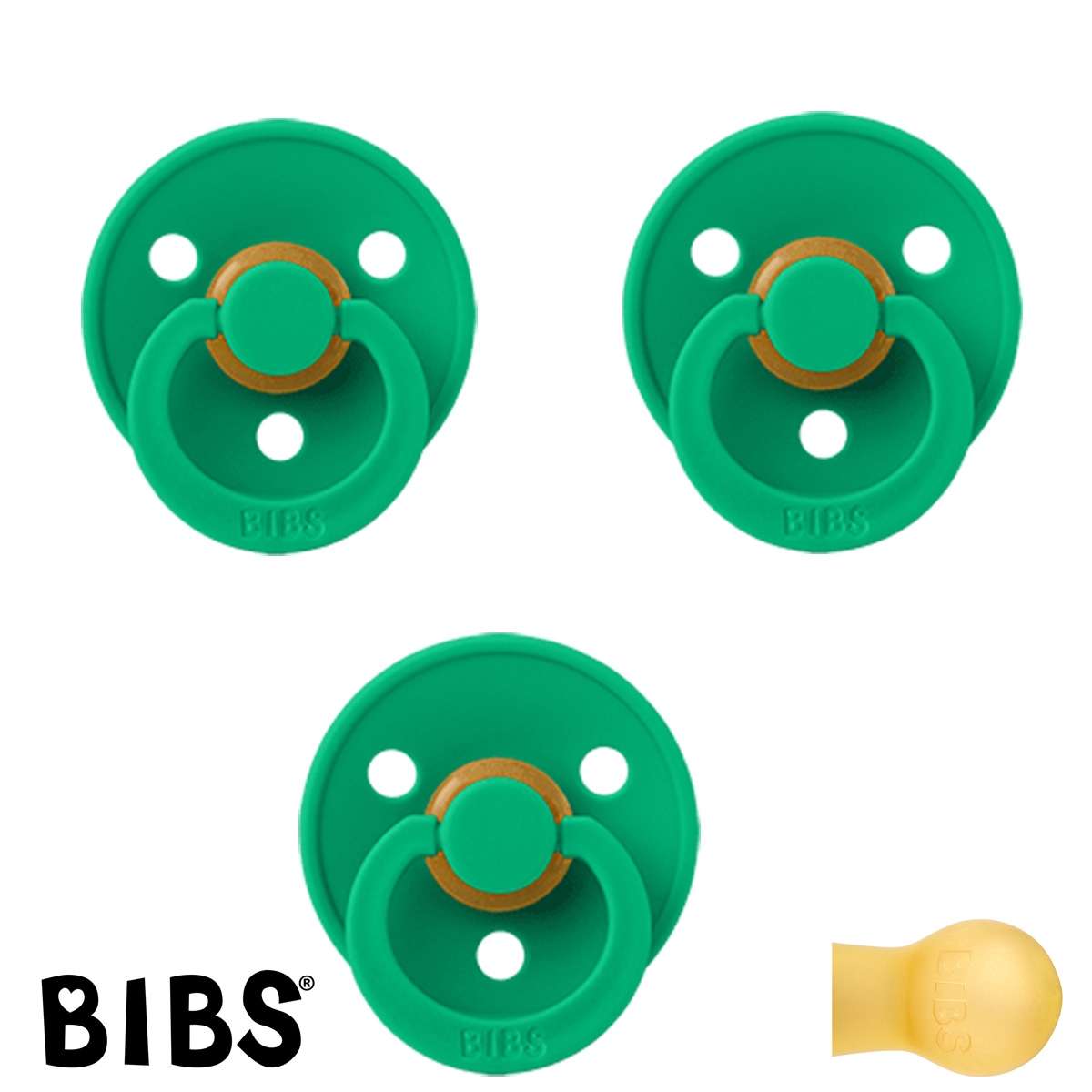 BIBS Colour Schnuller mit Namen, Gr. 2 / ab 6 Monaten - 3er-Pack, Cactus, rund, Latex