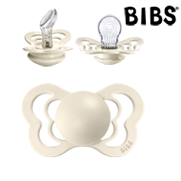 Bibs Couture mit Namen, Ivory, Anatomisch Silikone Gr. 2