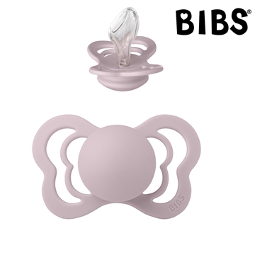 Bibs Couture mit Namen, Anatomisch Silikone, Dusky Lilac Gr. 2 (FK)