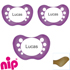 Nip Schnuller mit Namen. Lila, Lilac