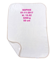 Babydecke mit Namen, Samtweich, creme, 80/100 cm  