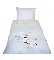 Babybettwäsche mit Elefant, Babyzimmer, Babyausstattung, Babytextilien