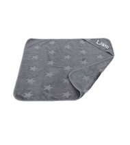 Kapuzenhandtuch mit Namen, Grau, Sternchen, Smallstuff, Babysutten.de