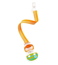 NIP Schnullerband mit Clip, NIP Schnullerband mit Clip, Nip Nuckelhalter orange gestreift