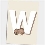 Wombat, Poster, Buchstabe, w, Babyposter, Kinderzimmer