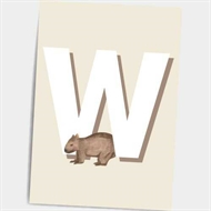 Wombat, Poster, Buchstabe, w, Babyposter, Kinderzimmer
